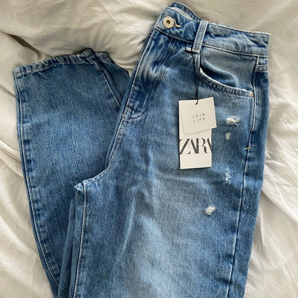 Zara high rise mom jeans